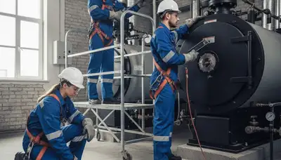 San Jose, CA plumber repairing a boiler for reliable home heating service