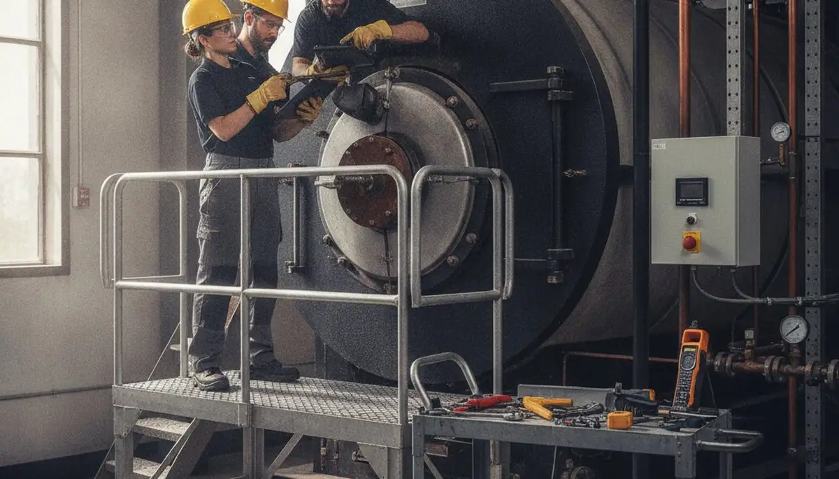 San Jose, CA plumber repairing a boiler to restore home heat