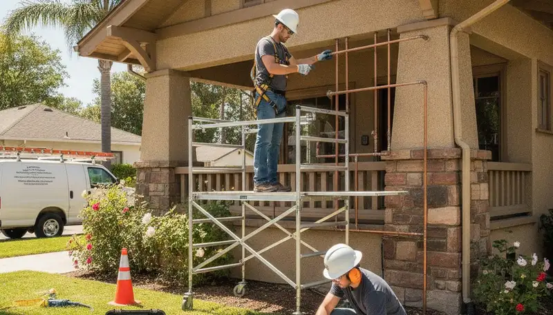 San Jose, CA plumbing repair technician servicing residential pipes and fixtures