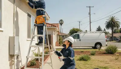 San Jose, CA plumbing repair technician servicing a residential plumbing issue