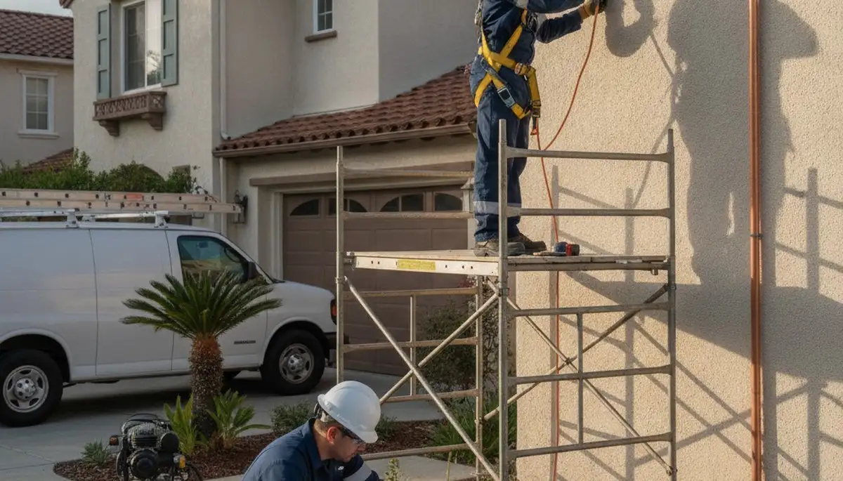 San Jose, CA plumbing repair technician inspecting a pipe for a local service call