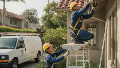 San Jose, CA plumbing repair technician servicing a residential pipe leak