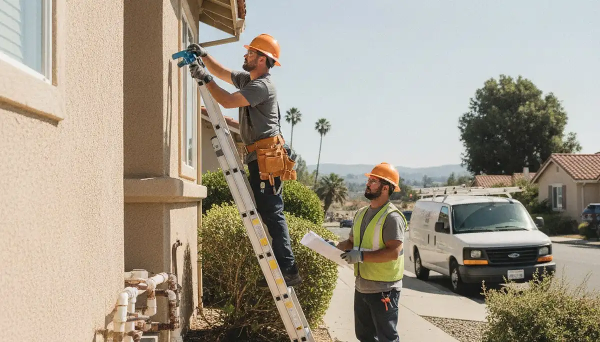 San Jose, CA plumber repairing a pipe in a home for fast plumbing service