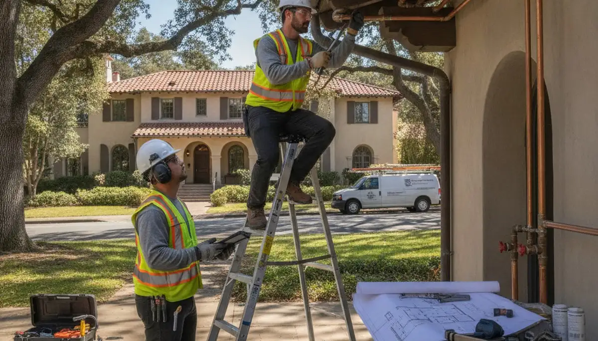San Jose, CA plumbing repair team fixing a residential pipe leak