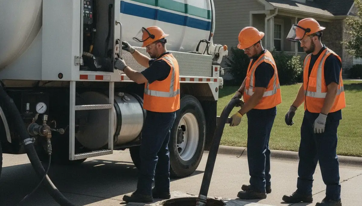 San Jose, CA plumber pumping a septic tank for residential plumbing maintenance